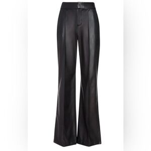 Alice + Olivia Black Wide Leg Vegan Leather Pants